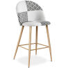 Buy Patchwork Upholstered Stool - Scandinavian Style - Black and White - 66cm -  Bennett White / Black 61291 - prices